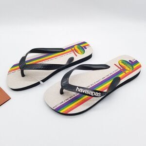 Havaianas Women Top Pride Flip Flop Size 7/8 Sandals Rainbow Multicolor